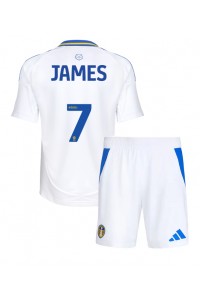 Leeds United Daniel James #7 Babyklær Hjemme Fotballdrakt til barn 2024-25 Korte ermer (+ Korte bukser)